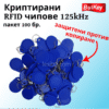 RFID чипове , голям обхват, ниска цена, бърза доставка, криптирани, не се копират ЛЕСИ, 125KHz